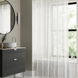 Better Homes & Gardens Extra Long Heavyweight Peva Shower Liner with 2 Adhesive Clips - Clear - 70 x 78 in